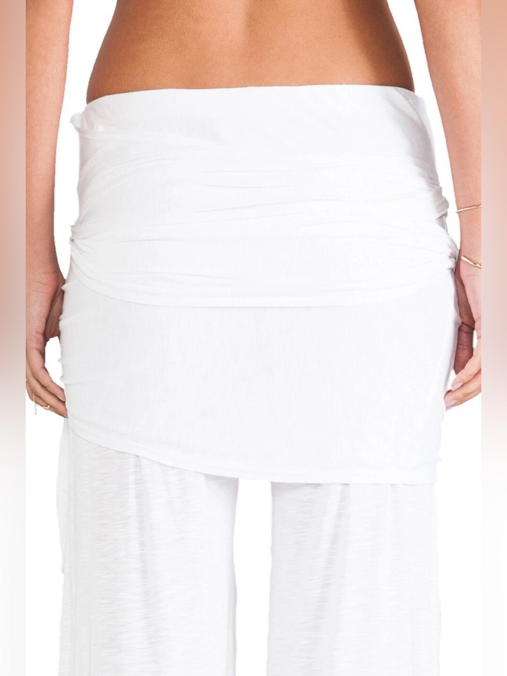 Young Fabulous & Broke Marina Relaxed Wide Leg Pants Wrap Overlay Skirt Pink S - Picture 9 of 9